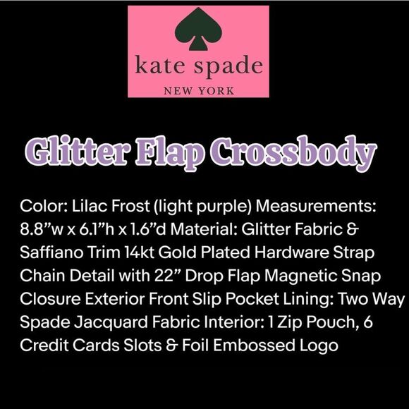 Kate Spade Lilac Frost Glitter Crossbody - Picture 4 of 6